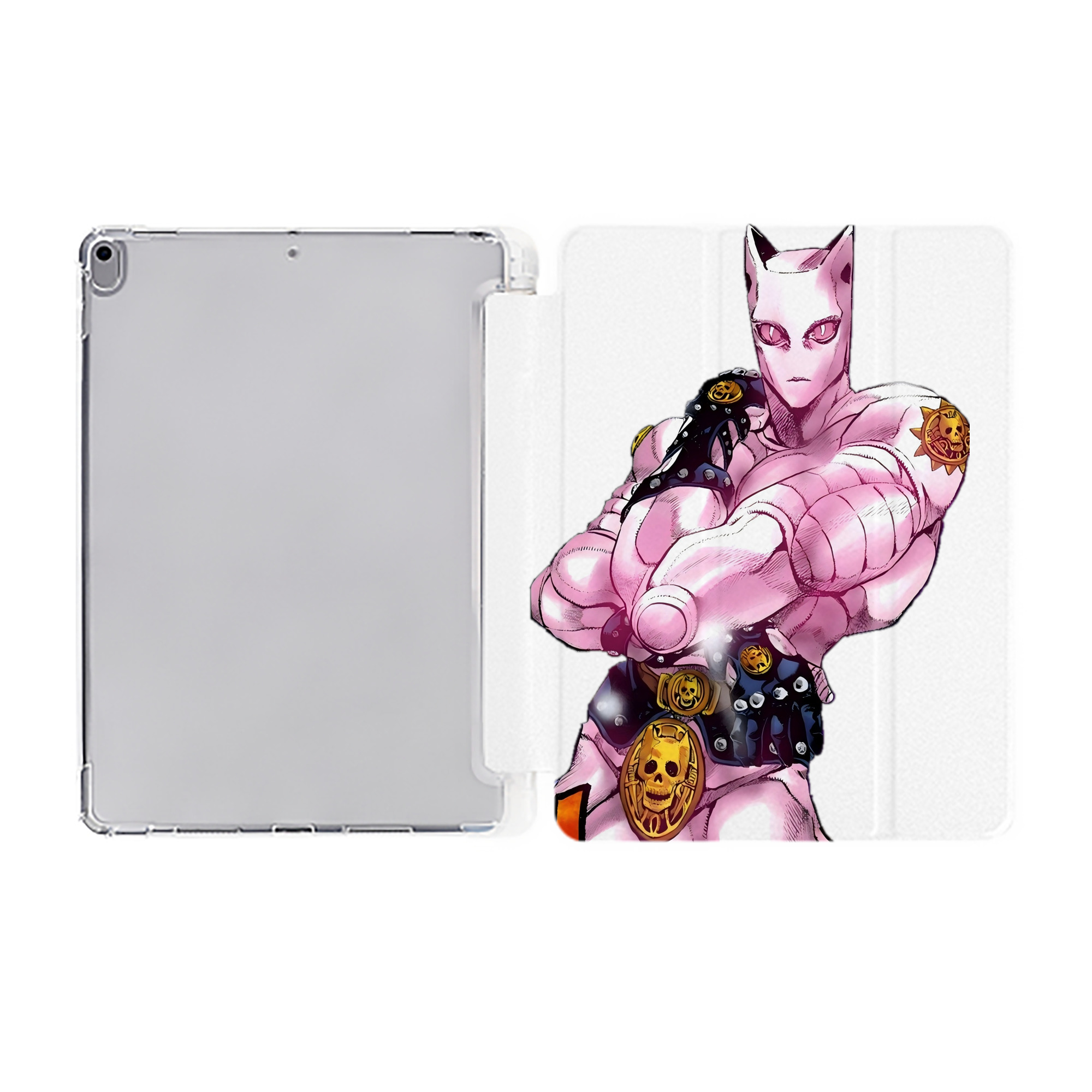 （画像用） ジョジョの奇妙な冒険 きら よしかげ JoJo's Bizarre Adventure Kira Yoshikage IPad ケース ペン収納付き 三つ折りスタンド PUレザー×シリコン 対応機種9.5/10.5/10.9インチ